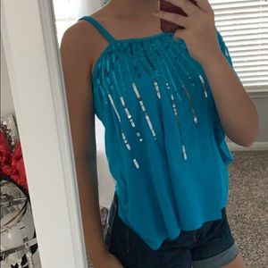 One strap sequence drop flowy top